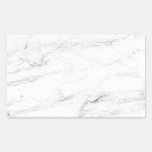 Sticker Rectangulaire Modèle élégant vierge en marbre blanc personnalisé