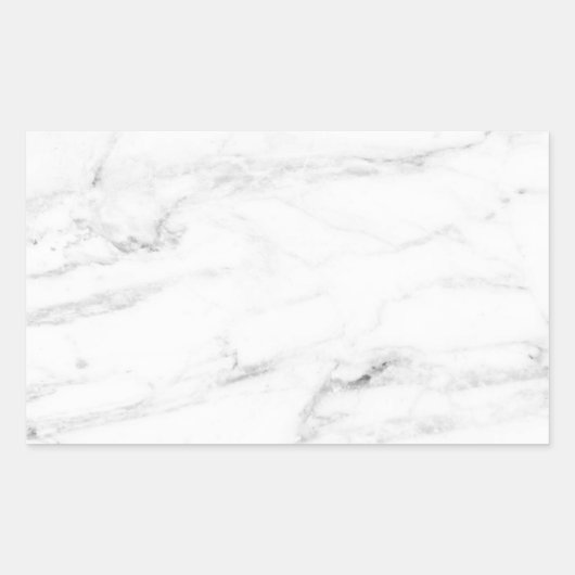 Sticker Rectangulaire Modèle élégant vierge en marbre blanc personnalisé (Devant)