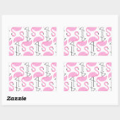 Sticker Rectangulaire Modèle Flamingo rose moderne simple (Feuille)