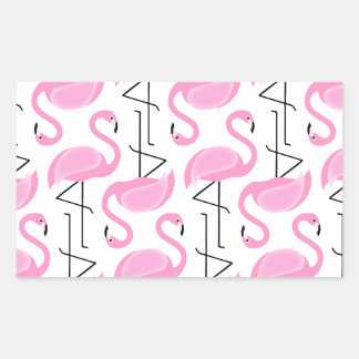 Sticker Rectangulaire Modèle Flamingo rose moderne simple