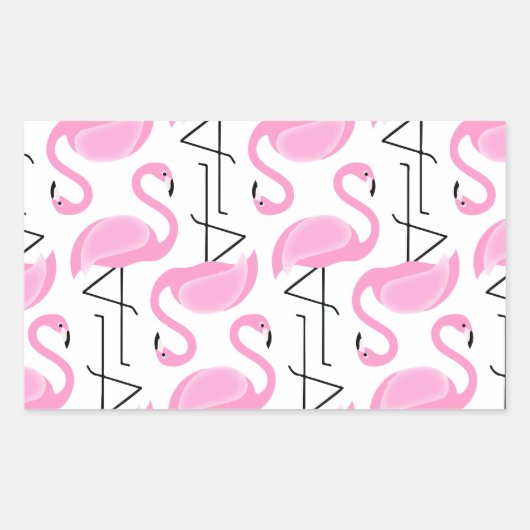 Sticker Rectangulaire Modèle Flamingo rose moderne simple (Devant)