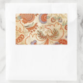 Sticker Rectangulaire Modèle floral antique de Chintz Paisley (Sac)