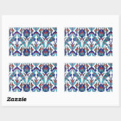 Sticker Rectangulaire Modèle floral turc Iznik (Feuille)