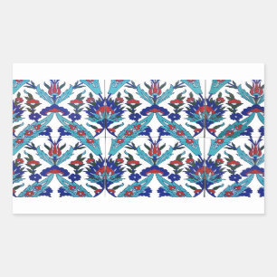 Sticker Rectangulaire Modèle floral turc Iznik