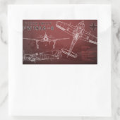 Sticker Rectangulaire Modèle Focke-Wulf Fw 190 (Sac)