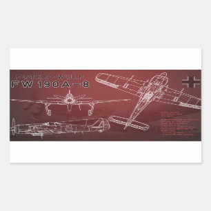 Sticker Rectangulaire Modèle Focke-Wulf Fw 190