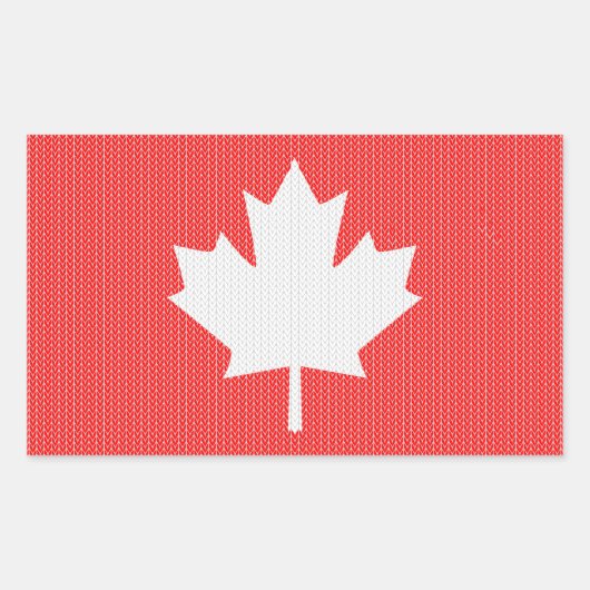 Sticker Rectangulaire Modèle Knit Maple Leaf Tricot Motif (Devant)