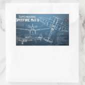 Sticker Rectangulaire Modèle MK II de Supermarine Spitfire (Sac)