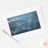 Sticker Rectangulaire Modèle MK II de Supermarine Spitfire (Enveloppe)