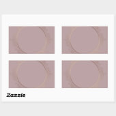 Sticker Rectangulaire Modèle moderne vierge or rose élégant personnalisé (Feuille)