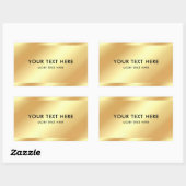 Sticker Rectangulaire Modèle noir & or élégant moderne personnalisable (Feuille)