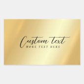 Sticker Rectangulaire Modèle Or Script Typographie Votre Texte Personnal (Devant)