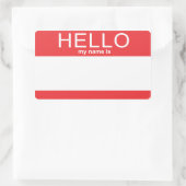 Sticker Rectangulaire Modèle Personnalisé Bonjour Mon Nom Est (Sac)