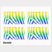 Sticker Rectangulaire Modèle Rainbow Zebra (Feuille)