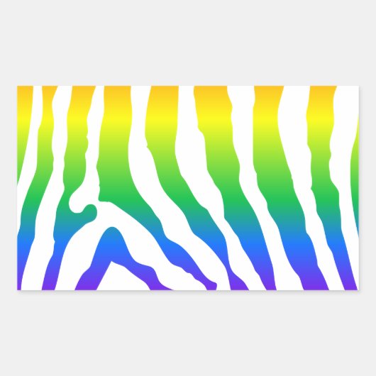 Sticker Rectangulaire Modèle Rainbow Zebra (Devant)