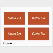 Sticker Rectangulaire Modèle texte simple Burnt Orange et Cream Script (Feuille)