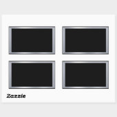 Sticker Rectangulaire Modèle vide élégant argent et noir faux (Feuille)