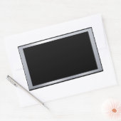 Sticker Rectangulaire Modèle vide élégant argent et noir faux (Enveloppe)