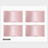 Sticker Rectangulaire Modèle vide élégant moderne or rose tendance (Feuille)