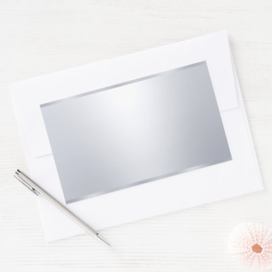 Sticker Rectangulaire Modèle vierge argenté faux look élégant personnali (Enveloppe)