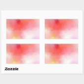Sticker Rectangulaire Modèle vierge d'art abstrait rose rouge orange jau (Feuille)