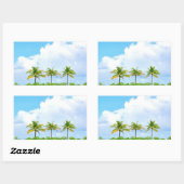Sticker Rectangulaire Modèle vierge de palmiers sous un ciel bleu avec d (Feuille)