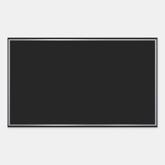 Sticker Rectangulaire Modèle vierge élégant en faux argent noir personna (Devant)