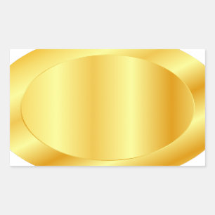 Sticker Rectangulaire Modèle vierge faux or aspect métallique personnali