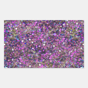 Sticker Rectangulaire Modèle vierge glamour paillettes or rose bleu