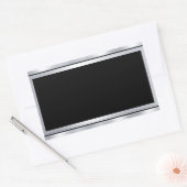 Sticker Rectangulaire Modèle vierge personnalisé Faux Argent Noir Ajoute (Enveloppe)