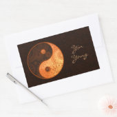 Sticker Rectangulaire Modèle Yin Yang Gold (Enveloppe)
