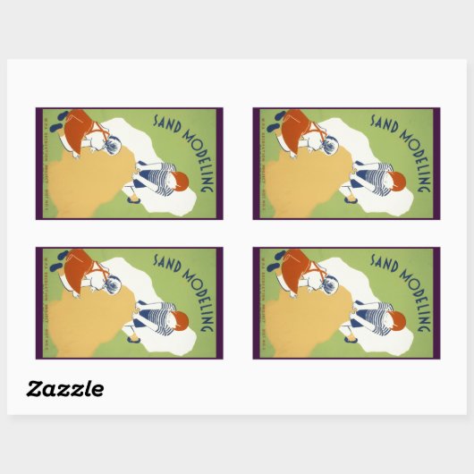 Sticker Rectangulaire Modélisation du sable (Feuille)