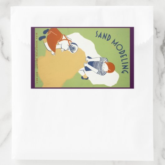 Sticker Rectangulaire Modélisation du sable (Sac)