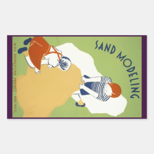 Sticker Rectangulaire Modélisation du sable