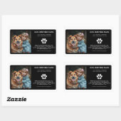 Sticker Rectangulaire Modern Black White Pet Sitter custom Photo (Feuille)