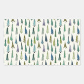 Sticker Rectangulaire Modern Christmas Trees Illustrated Pattern (Devant)