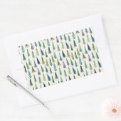 Sticker Rectangulaire Modern Christmas Trees Illustrated Pattern (Enveloppe)