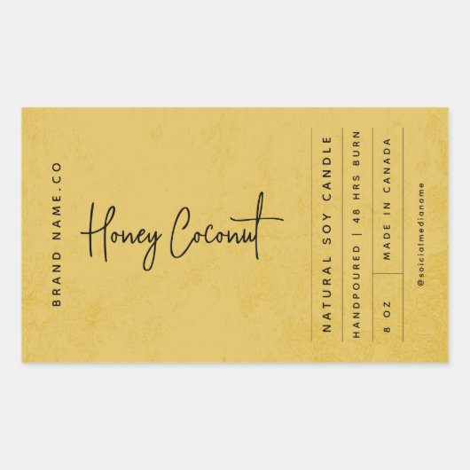 Sticker Rectangulaire Modern Golden Rustic Label (Devant)