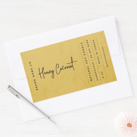 Sticker Rectangulaire Modern Golden Rustic Label (Enveloppe)