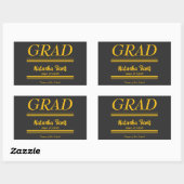 Sticker Rectangulaire Modern Personalized grad school Graduation (Feuille)