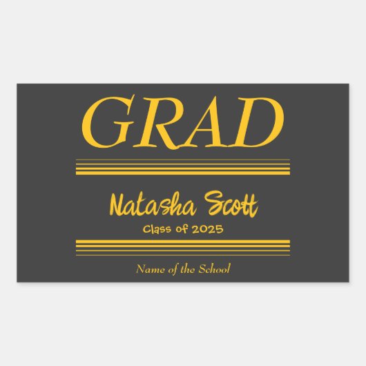 Sticker Rectangulaire Modern Personalized grad school Graduation (Devant)