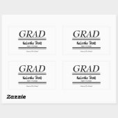 Sticker Rectangulaire Modern Personalized grad school Graduation (Feuille)