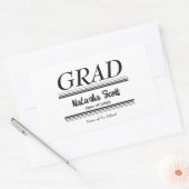 Sticker Rectangulaire Modern Personalized grad school Graduation (Enveloppe)