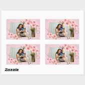 Sticker Rectangulaire Modern Pink Tropical Holiday Botanical Photo  (Feuille)