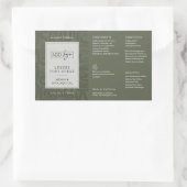 Sticker Rectangulaire Modern Sage Green Boho Logo 4OZ Cosmetic Bottle (Sac)