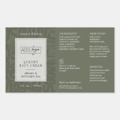 Sticker Rectangulaire Modern Sage Green Boho Logo 4OZ Cosmetic Bottle (Devant)