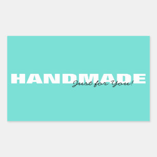 Sticker Rectangulaire Moderne Aqua fait main juste pour vous affaires ou