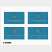 Sticker Rectangulaire Moderne Aqua Turquoise Ajouter Logo Professionnel (Feuille)