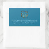 Sticker Rectangulaire Moderne Aqua Turquoise Ajouter Logo Professionnel (Sac)
