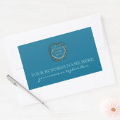 Sticker Rectangulaire Moderne Aqua Turquoise Ajouter Logo Professionnel (Enveloppe)